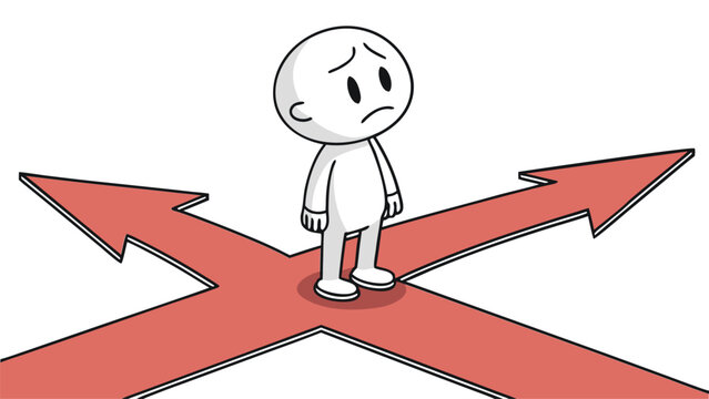Business decision and path choice concept illustration set 