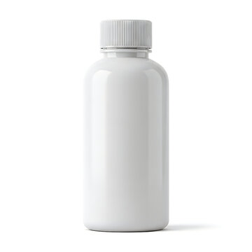 White plastic bottle with a screw cap