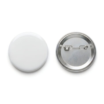 Blank button badge with safety pin attachment
