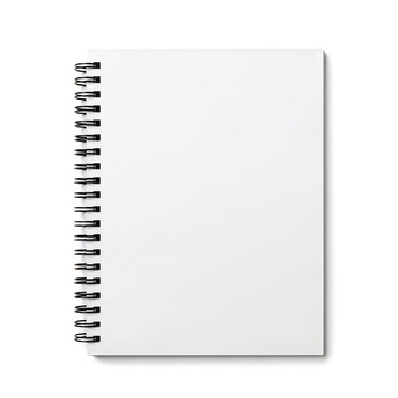 Spiral notebook with blank pages and a wire binding