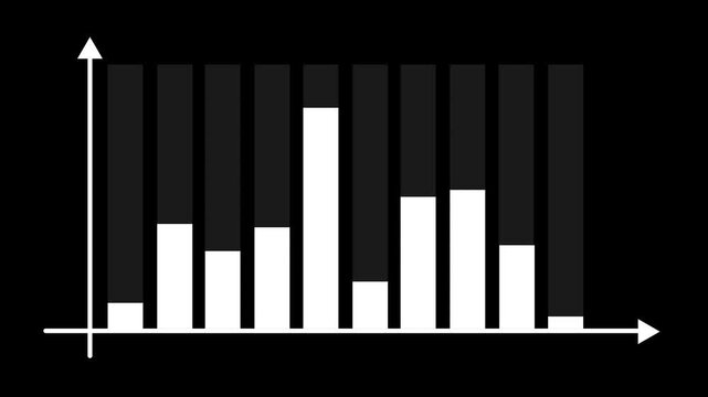 Business success graph chart visualization with animated upward arrow, glowing revenue increase, and smooth sales growth motion on black background for marketing concepts