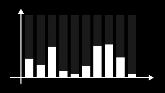 Futuristic graph chart animation showing business income growth, glowing upward sales trend, and increasing profit curve on black background symbolizing financial success goals