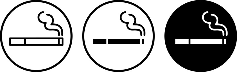 Cigarette icon set, smoking area sign, vector illustration © MOHAMMAD RABBI