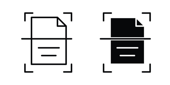 Scan documents icon line, outline and flat vector elements