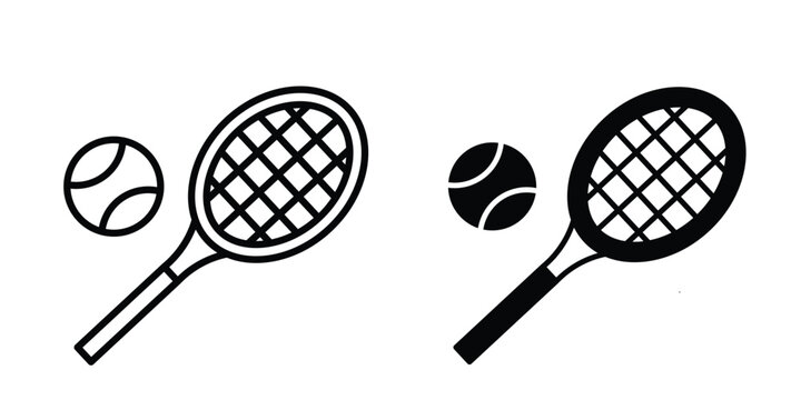 Tennis icon line, outline and flat vector elements
