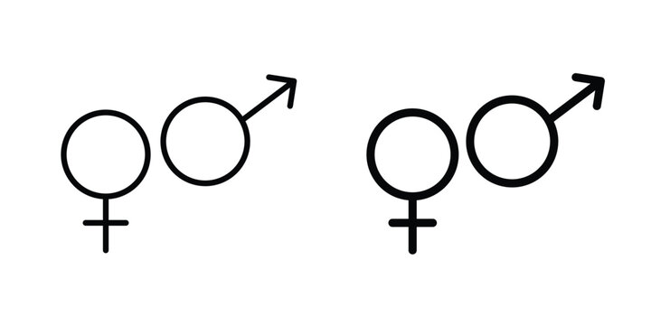 Unisex icon line, outline and flat vector elements