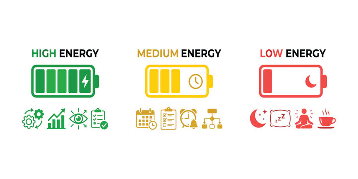 Energy Level Infographic Banner Vector Illustration