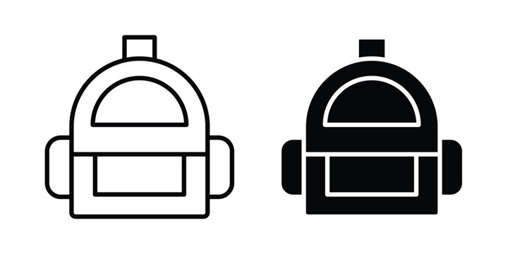 Backpack icon liner logo vector
