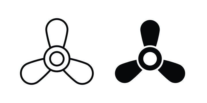 Boat screw icon liner logo vector