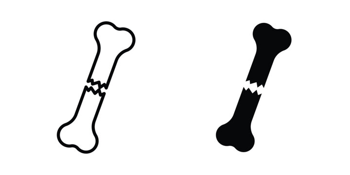 Broken bone icon liner logo vector