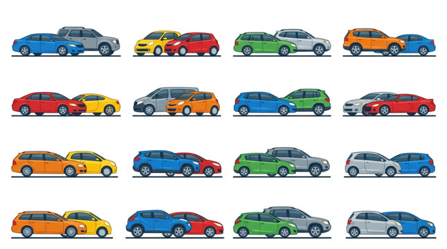 Collection of Various Car Models in Different Colors.