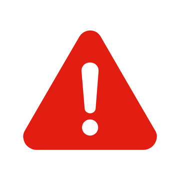 Red triangle high risk exclamation mark PNG icon. Warning alert hazardous situation attention symbol PNG.