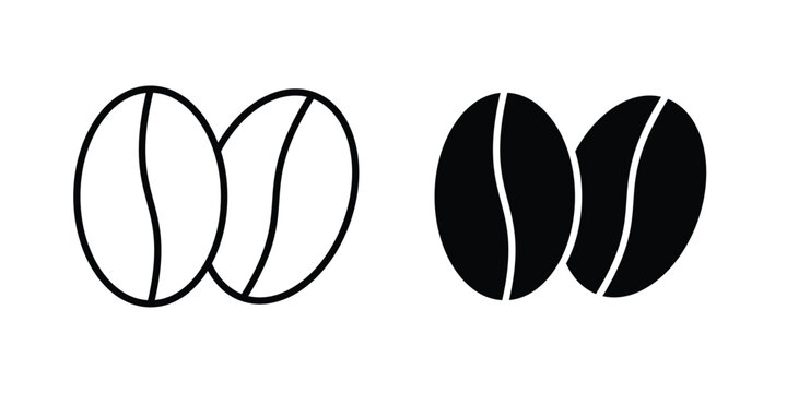 Coffee beans icon liner logo vector