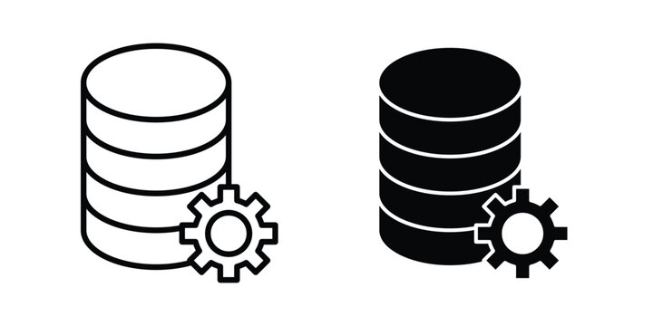 Data management icon liner logo vector