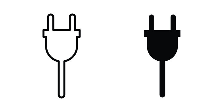 Electric plug icon liner logo vector