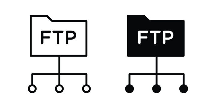 FTP icon liner logo vector