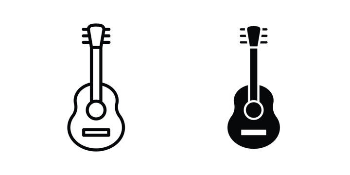 Guitar icon liner logo vector