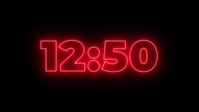 14 minutes countdown timer animation, 14 minutes displays modern minimal countdown, 840 second countdown timer, neon Countdown timer from 14 minute to 0 minute suitable for presentations 4k video.