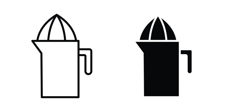 Juicer squeezer icon liner logo vector