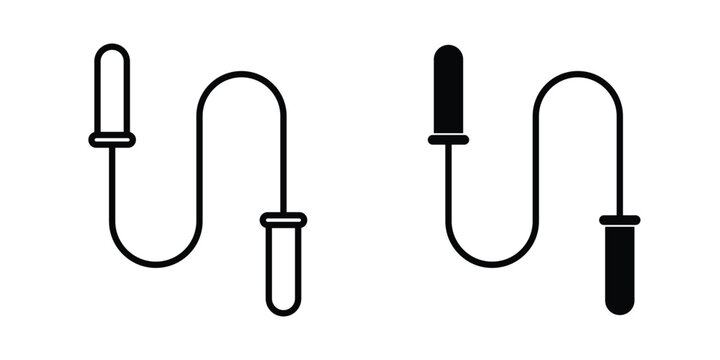 Jump rope icon liner logo vector