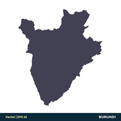 Fototapeta premium Burundi - Africa Countries Map Icon Vector Logo Template Illustration Design. Vector EPS 10.