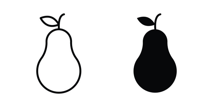 Pear icon liner logo vector
