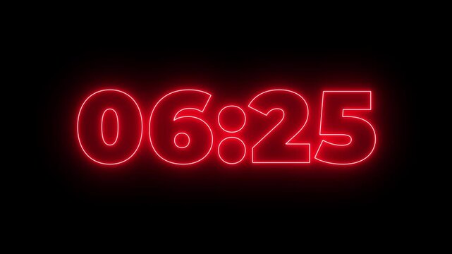 7 minutes countdown timer animation, 7 minutes displays modern minimal countdown, 420 second countdown timer, neon Countdown timer from 7 minute to 0 minute suitable for presentations 4k video.