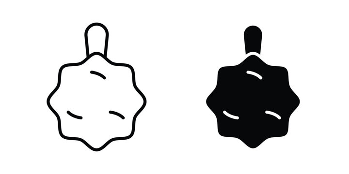 Shower sponge ball icon liner logo vector