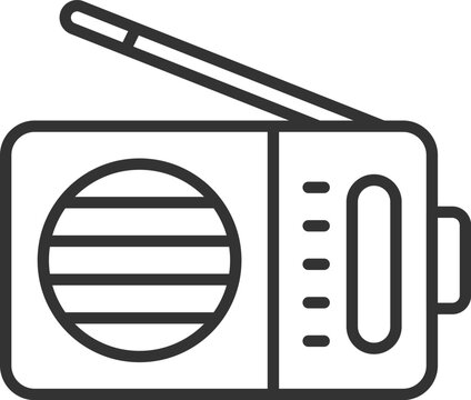 ラジオのアイコン（線画）のイラスト