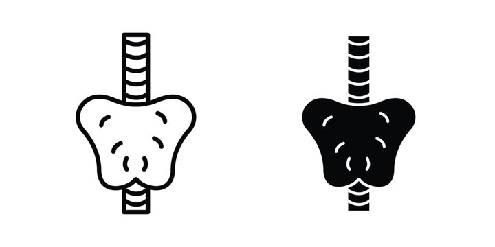 Thyroid icon liner logo vector