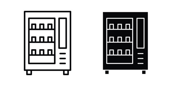 Vending machine icon liner logo vector
