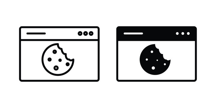 web Cookies icon liner logo vector