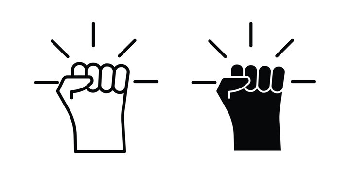 Will power icon liner logo vector