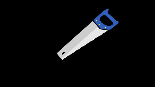 hand saw moving construction equipment carpentry tools animation HD 4K