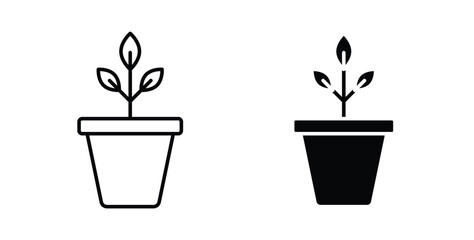 Obraz premium Plant pot icon