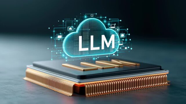 Cloud Computing Artificial Intelligence Machine Learning Language Model Digital Network Processor Chip Technology Concept