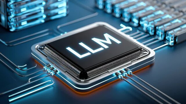 Artificial Intelligence Chip Processor Circuit Board Data Network Semiconductor, Large Language Model Chip, Digital Technology