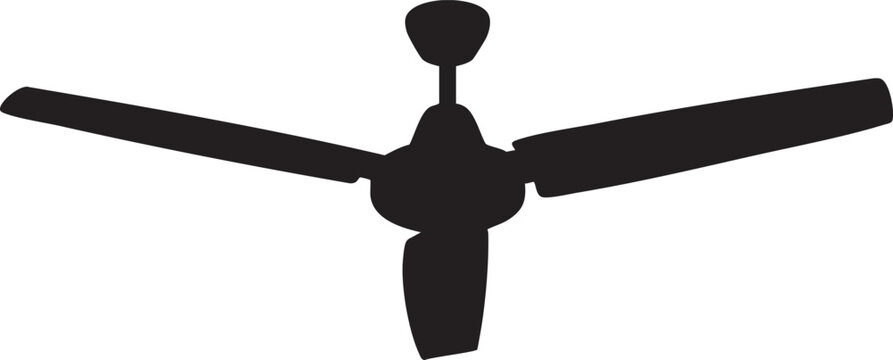 Minimalist ceiling fan with black blades and motor