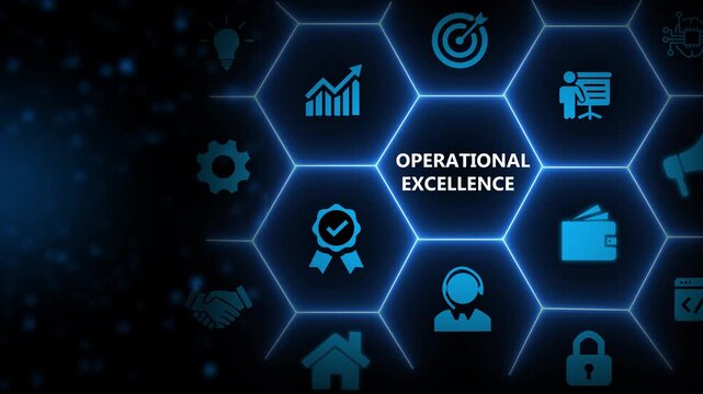 Operational excellence concept. Productivity with excellence process. Industrial management in efficiency and efficient process. Lean cost and productivity growth. Process of continuous improvement.