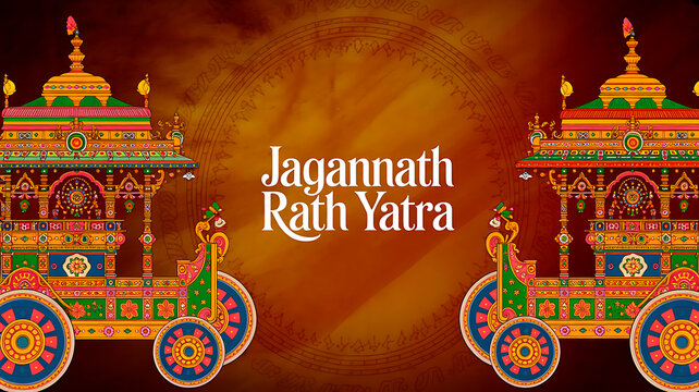 Jagannath rath yatra festival with decorative chariots