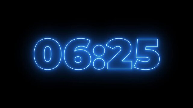 7 minutes Countdown timer, 7 minutes stopwatch displays a timer counting down, 420 to 0 seconds digital countdown timer neon light style. 7 Minute Digital Countdown Engaging Timer Visuals for Events.