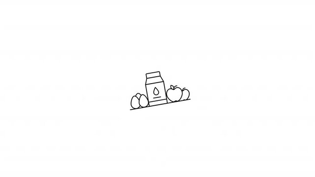 Egg Mile Bottle And apple Icon