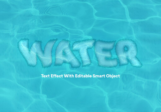 Aqua Pool Text Effect Template With Realistic Water Style