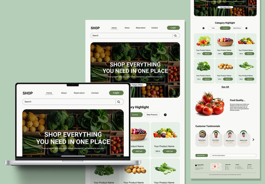 Online Grocery Store Ecommerce Website Template