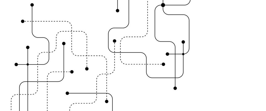 Vector abstract geometric technology and connection concept.