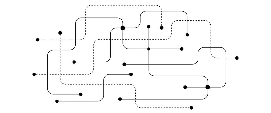 Vector abstract geometric technology and connection concept.