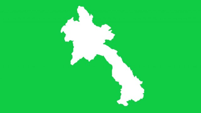Laos wiggle animation map loop green background