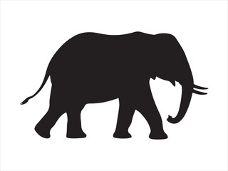 Fototapeta premium Silhouette of a big elephant flat vector illustration isolated design 