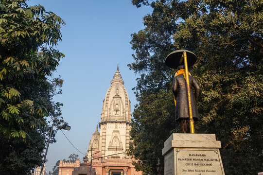 iconic birla temple varanasi with towering spire and traditional sacred architecture