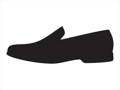 Loafer icon symbol vector, Black  silhouette design of a simple casual loafer slip on shoe vector illustration isolated design